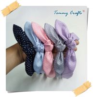 ผ้าคาดผมแบบผูกโบ ผ้าคอตตอน ลายจุดเล็ก ที่คาดผม แฮนด์เมด small polkadot cotton Headbands