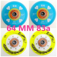 Free shipping inline roller skate wheel for children 64 mm 83a including bearing abec-9