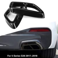 Car Stainless Steel Black Exhaust Tailpipe Cover Trim for -BMW 5 Series G30 528Li 530Li 2017-2018