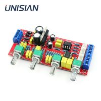 UNISIAN NE5532บอร์ดคอนโทรลอะไหล่ลูกบิดกีตาร์เสียงแหลมเบสก่อนขยายสัญญาณ HIFI แอมป์สำหรับเครื่องขยายเสียงที่ของตกแต่งงานปาร์ตี้ AC12V คู่