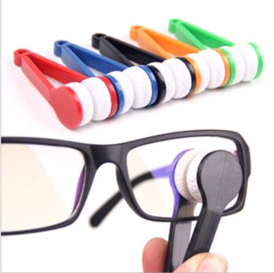 hot【DT】☎™❖  1pcs 5 Colors Multi-Function Glasses Eyeglass Cleaner Rub Microfiber Spectacles Cleaning Tools
