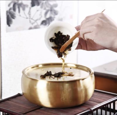สินค้านำเข้า ถาดน้ำชา ทองแดง 纯铜茶船