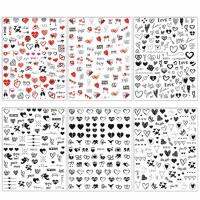 Nail Stickers 6 Pieces Nail Art Decals Love Heart Nail Art Adhesive Decals for Women Girls Kids Valentines Nail Decoration relaxing