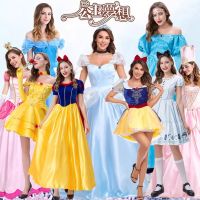 ❂✳▫ Snow White dress stage performance Cinderella Aisha Anna wig Bell Halloween cos annual meeting costume