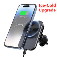 Ice Cold Magnetic Wireless Charger ที่วางศัพท์ในรถยนต์ Stand Mount Car Fast Charging Station สำหรับ 12 13 14 Plus Pro Max Mini