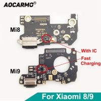 Aocarmo เหมาะสำหรับ Xiaomi Mi 8 9 Mi8 Mi9ชนิด-C ตัวเชื่อมต่อแบบชาร์จพอร์ตเร็วแท่นชาร์จ USB แบบยืดหยุ่นพร้อม IC สำหรับเปลี่ยน