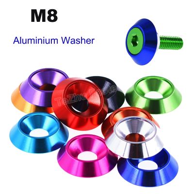 2Pcs M8x22 25mm Aluminum Profile Metal Anodized Dish Washers Flat Countersunk Head Bolt Screw Gasket Spacer Colourful Decoration