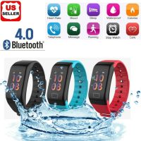 ♘ Sport Blood Pressure Oxygen Heart Rate Fitness Smart Watch Wrist Band Bracelet F1plus