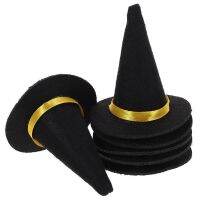 【LZ】☃  Mini Felt Witch Chapéus para Decoração de Halloween Handmade Wine Bottle Decor DIY Acessórios para Cabelo Artesanato Cap Props 6Pcs