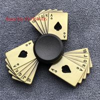 Fidget Spinner Brass Color Zinc Alloy Metal Hand Spinner Dice Bauhinia Rudder Exterior Smooth Finger Tri Spiner Gyro Toy For Kid