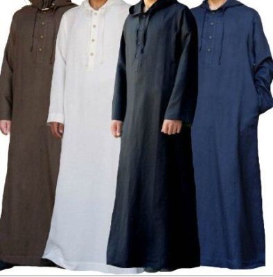 เสื้อผ้ามุสลิมแฟชั่นชาย Thobe Jua เสื้อคลุมซาอุดิอาหรับแขนยาว Thobe Kaftan Ropa Arabe Islamic Thobe อินเดียชุดคลุม