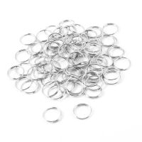 THLB0P 10mm Dia Silver Tone Metal Split Loop Key Rings Holders Replacement 80 Pcs