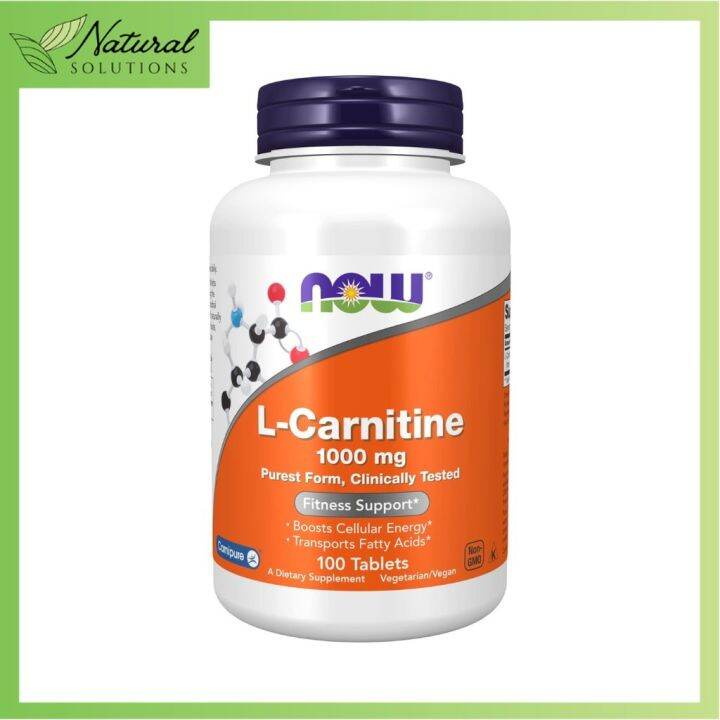 Natural Solutions | Now Foods, L-Carnitine, 1000 mg, 100 Tablets ...