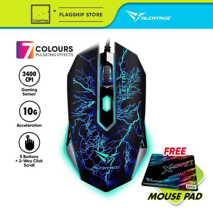 Alcatroz XCraft Classic Gaming Mouse 2400 CPI 4 Button (Wired Mouse