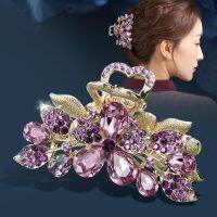 [COD] Large clip headdress female top Korean shining rhinestone hair lady back head plate