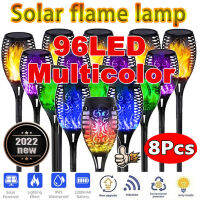 12468Pcs 1296LED Solar Flame Torch Lights Flickering Lamp Waterproof Garden Decoration Outdoor Lawn Path Yard Patio 5 Color