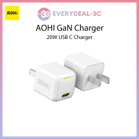 AOHI GaN เครื่องชาร์จเร็ว MAGCUBE 20W ที่ชาร์จ USB C PD 3.0 QC 3.0 Mini Type C ที่ชาร์จสำหรับไอโฟน14 13 12 Galaxy Huawei ที่ชาร์จเร็ว