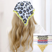 Straps Women Headwear Knitting Crochet Wrapped Headband Little Daisy Triangle Headband