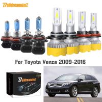 Buildreamen2 4 X Car Headlight High Beam + Low Beam 9005 H11 LED Halogen Bulb Headlamp 12V For Toyota Venza 2009-2016