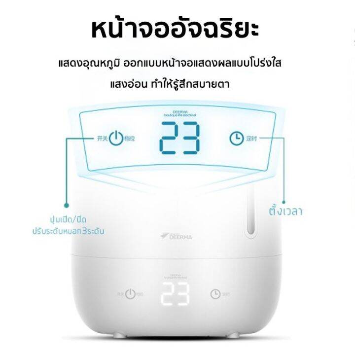 deerma-f600-ultrasonic-เครื่องทำให้ชื้น-air-humidifier-เครื่องทำความชื้น-เครื่องเพิ่มความชื้น-เครื่องกระจายกลิ่นหอม-เครื่องเพิ่มความชื้นในอากาศ-ความจุขนาดใหญ่-5l-รับประกัน-1-ปี