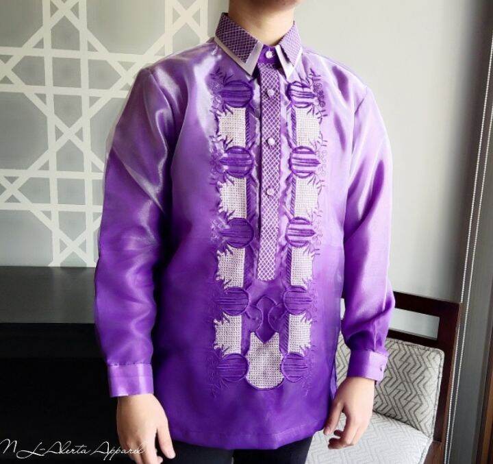 BARONG FOR MEN PURE EMBROIDERED MEN'S BARONG WITH LINING Lazada PH