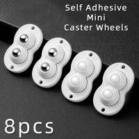 Self Adhesive Caster ล้อ MINI ล้อหมุน Universal ล้อหมุน Sticky Pulley สำหรับเฟอร์นิเจอร์ถังเก็บกล่องตู้-Jiieu