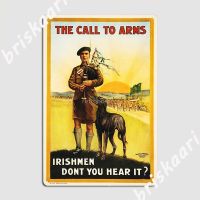 Call To Arms Irishmen Don T ได้ยิน Vintage Army Recruitment Propaganda ป้ายโลหะ Retro แผ่นดีบุกป้ายโปสเตอร์  （Stock size: 20cm * 30cm）