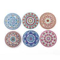 6pcs Diy Diamond Painting Set With Holder Kitchen Drinks Coaster Making Crafts For Beginners