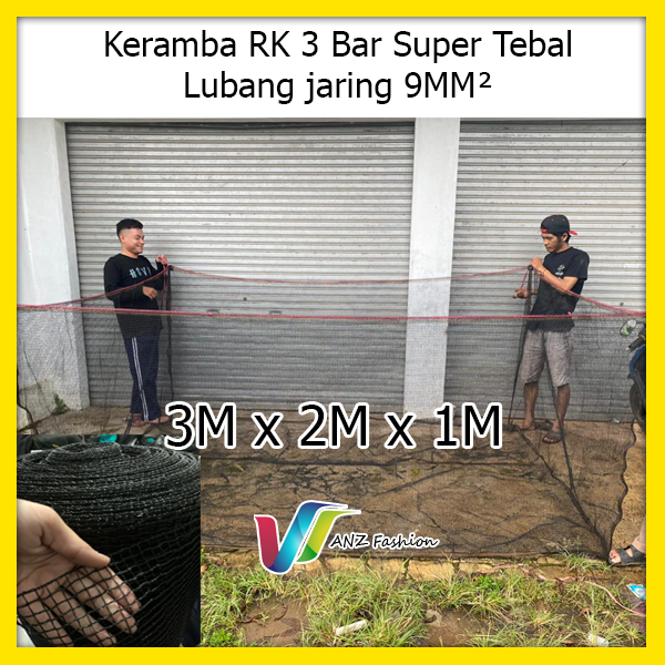 Keramba Ikan kotak waring jaring RK anti geser 3 bar super tebal ...