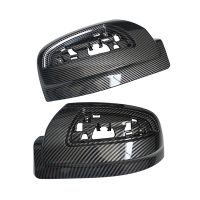 2PCS Left+Right Carbon Fiber Rearview Side Glass Mirror Cover Trim Rear Mirror Covers Shell for - W639 2011-2015