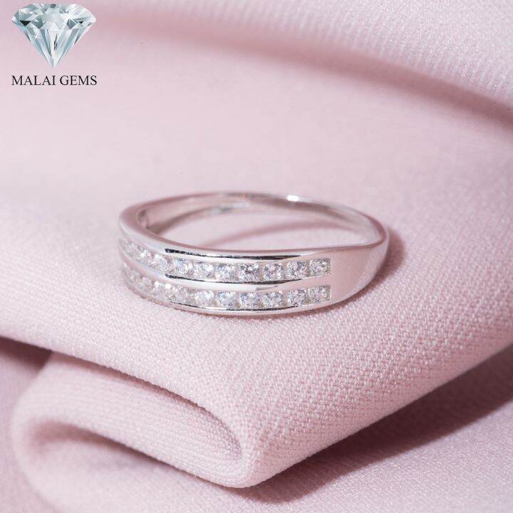 malai-gems-แหวนเพชร-เงินแท้-925-เคลือบทองคำขาว-ประดับเพชรสวิส-cz-รุ่น221-r11139-แถมกล่อง-แหวนเงินแท้-แหวนเงิน