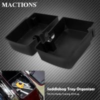 Motorcycle Black Saddlebag Top Shelf Hard Tray Organizer For Harley Tou Street Electra Glide CVO Ultra Road King 2014-2019