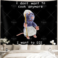 【cw】I Dont Want To Cook Anymore Meme Tapestry Wall Hanging Boho Cars Aesthetic Kawaii Room Decor Towel Beach Tablecloth Blanket ！