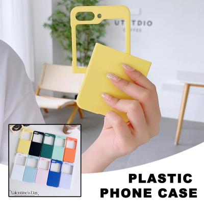 Solid Color Macaron Matte Hard Phone Case Simplicity For Galaxy Plastic Proctive Folding Zflip5 Screen Suitable Case H8W8