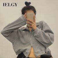 IELGY แจ็กเก็ตอเนกประสงค์สำหรับผู้หญิง,แจ็กเก็ตเสื้อกีฬาสั้นสุดเท่และหวาน