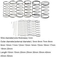 10PCS 1x5 6 7 8 9 10 11 12 18 20x10-50mm Spring Steel Small Compression Release Mechanical Return Spring Pressure Spring OD 5mm