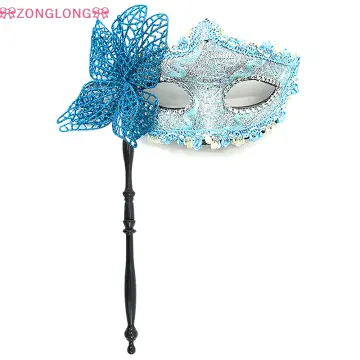 Halloween Party Mask with Holding Stick Evening Prom Masquerade