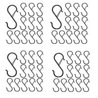 48PCS S Hooks for Hanging - S Shaped Hooks for Kitchen Utensil and Closet Rod - Black S Hooks for Hanging Plants,Pots