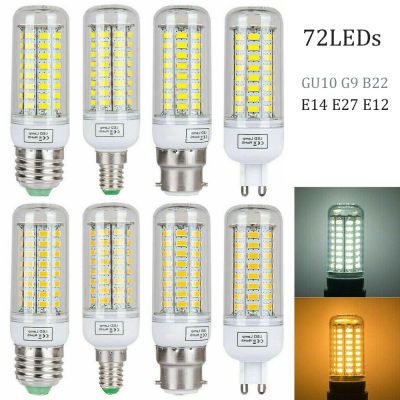 【▼Hot Sales▼】 lan84 E27 E14 72led หลอดไฟข้าวโพด Led 5730 Smd Gu10 G9 B22 Bayonet ชิป E12 Ac 110V 220V สปอตไลท์เปลี่ยนเทียนฮาโลเจน60W