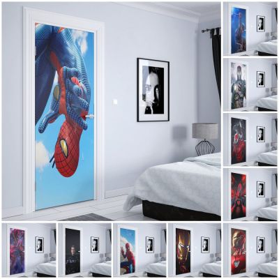 Disney Marvel graffiti Super hero Captain america Spiderman Wall art Home Room Decoration Wall Sticker Door sticker Aesthetic