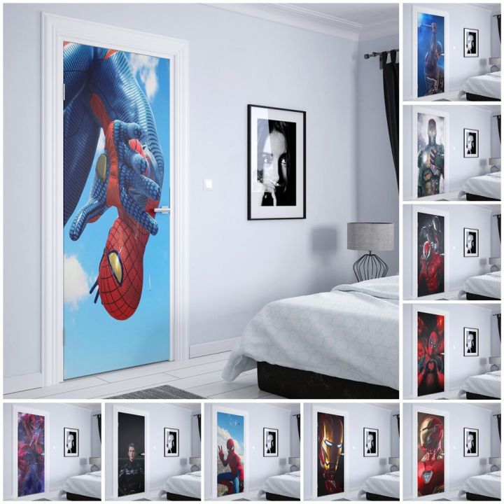 disney-marvel-graffiti-super-hero-captain-america-spiderman-wall-art-home-room-decoration-wall-sticker-door-sticker-aesthetic
