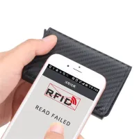 Carbon Fiber RFID Blocking Men Credit Card Holder Leather Bank Card Wallet Case Cardholder Luxury Protection Purse For Women