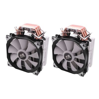 2X SNOWMAN 4PIN CPU Cooler 6 Heatpipe Single Fan Cooling 12cm Fan LGA775 1151 115X 1366 Support Intel AMD