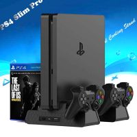 DOBE PS4/PS4 Slim/PS4 Pro Vertical Cooling Stand Base Charging Dock Station with 12 Gaming Disks Storage for PS4 Controllers