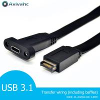 USB 3.1แผงด้านหน้าชนิดส่วนหัว E M เพื่อพิมพ์ C F เมนบอร์ดตัวเปลี่ยนสาย VGA