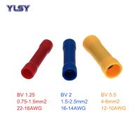 20/5Pcs Insulated Butt Copper Connector BV1.25/2/5.5 Electrical Wire Cable Crimp Terminales Ferrules 19/27/48/62/88A 0.5 16mm2