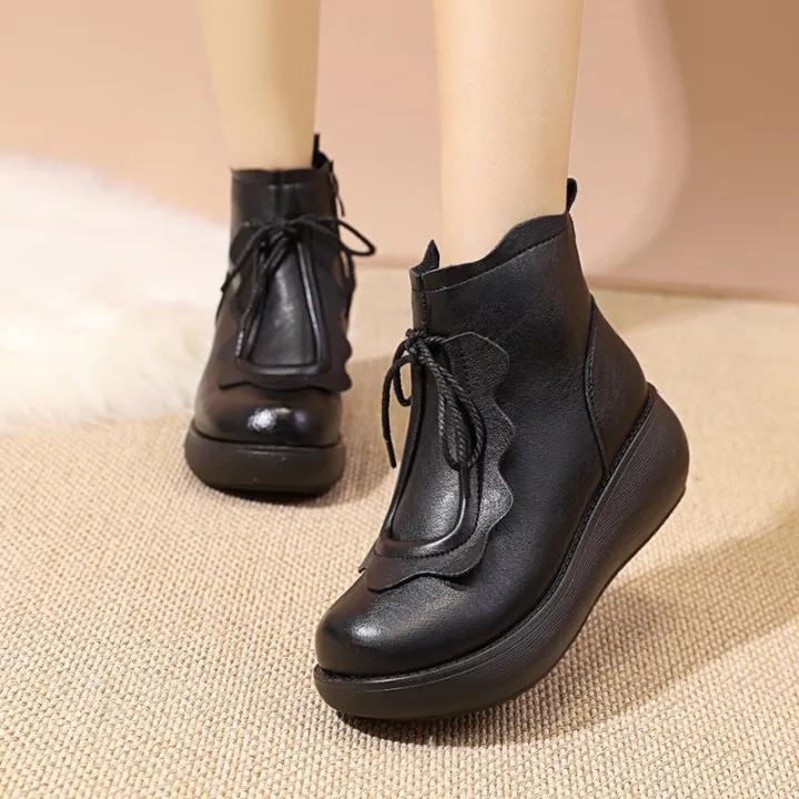 cowhide platform shoes