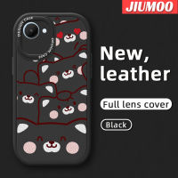 JIUMOO เคสสำหรับ Realme C30 C30s Narzo 50i Prime Case,เคสมือถือกันกระแทกป้องกันการตกแบบนิ่มเคสใส่โทรศัพท์หนังดีไซน์ใหม่มาพร้อมกับเคสป้องกันกล้องเลนส์คลุมทั้งหมด