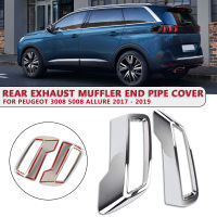 2pcs Car Exhaust Tail Cover Muffler Trim Decoration ABS Kit Automotive Accessories For Peugeot 3008 5008 Allure 2017 - 2020