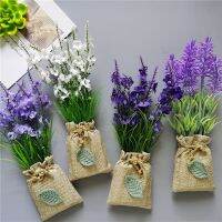 ▫♧ Buy 3 Get 1 Handmade Purple Lavender Artificial Flower with Linen Bag for Fridge Decoration Fake Flowers Magnetic Stickers decor